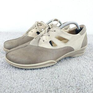 Hallux By Fidelio Giana Womens Size 5 Comfort Shoes Beige Tan Leather Lace Up